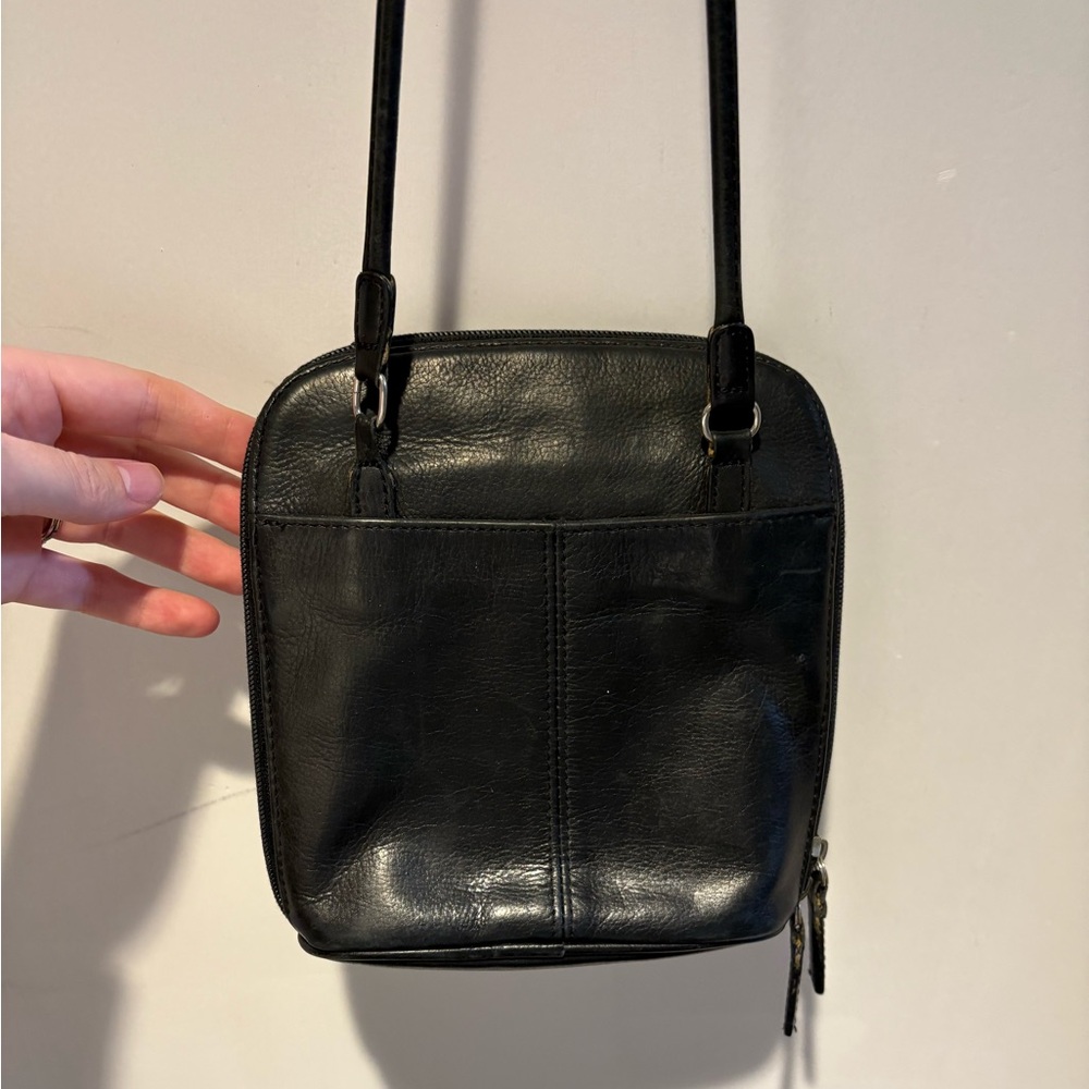 Fossil Black Leather Crossbody Bag